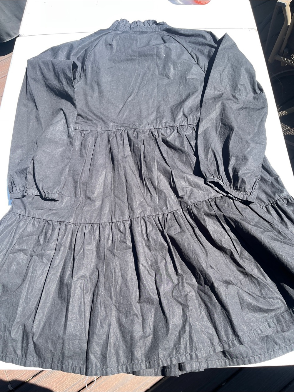 J. Crew Black Ruffled Neck Blouse - Picture 4 of 4